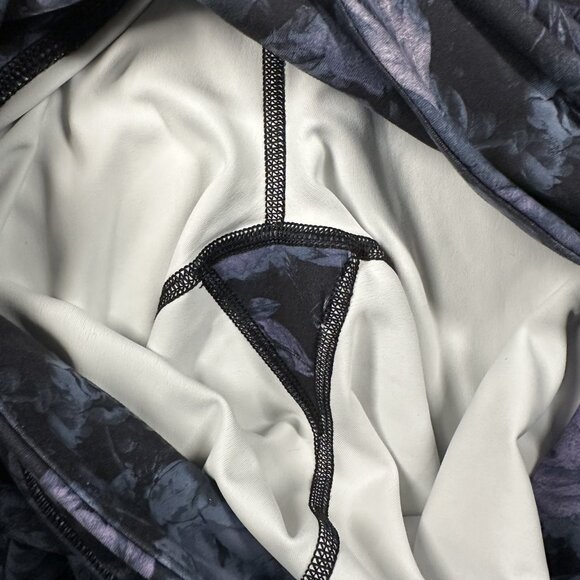 Apana Leggings Womens Large Black Purple Floral High Rise Yoga Pants Spandex Gym - Picture 11 of 11